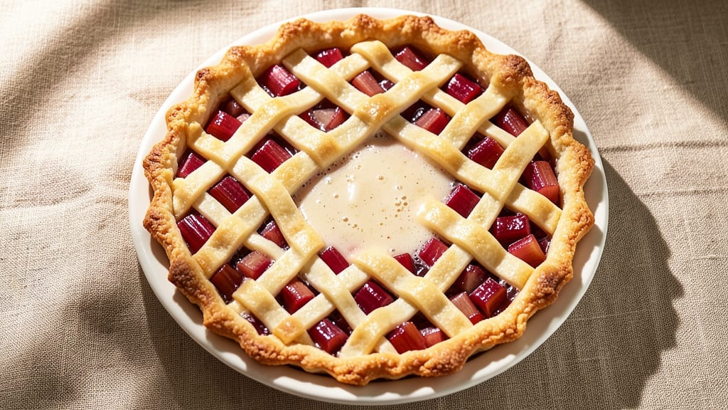 10-Inch Rhubarb Pie Recipe: Tart-Sweet Balance With Crisp Lattice Top