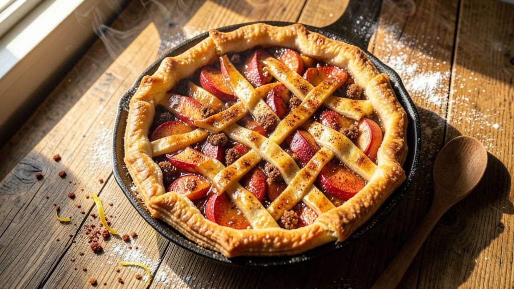 Spicy Apple Pie Recipe: Warm Cinnamon-Chili Crust Hugging Tart Filling