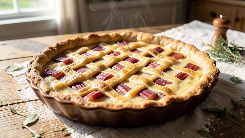 Amish Rhubarb Custard Pie Recipe: Tangy-Sour Balance With Silky Vanilla Cream
