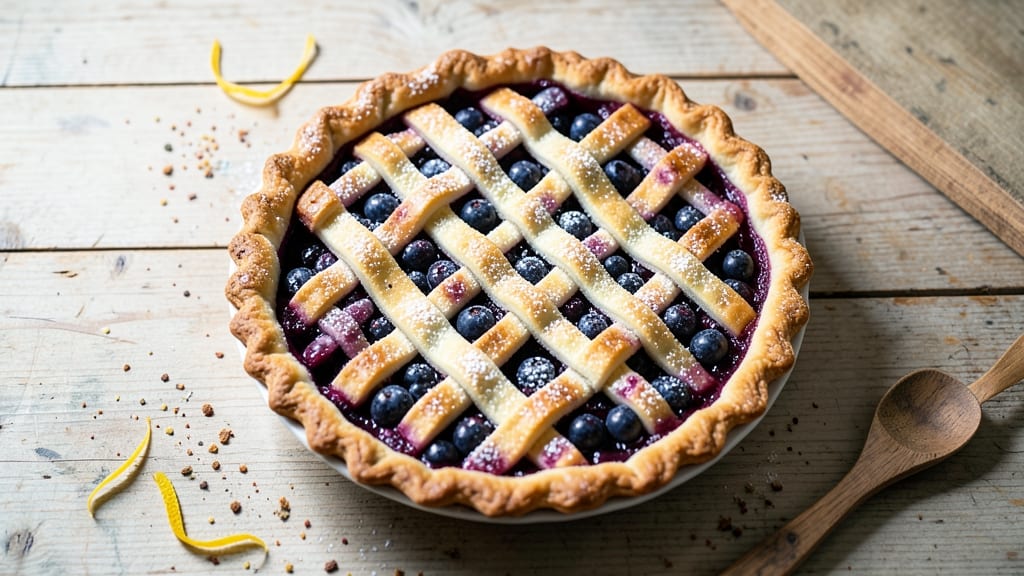 9-Inch Blueberry Pie Recipe: Rustic Crust and Bursting Berries