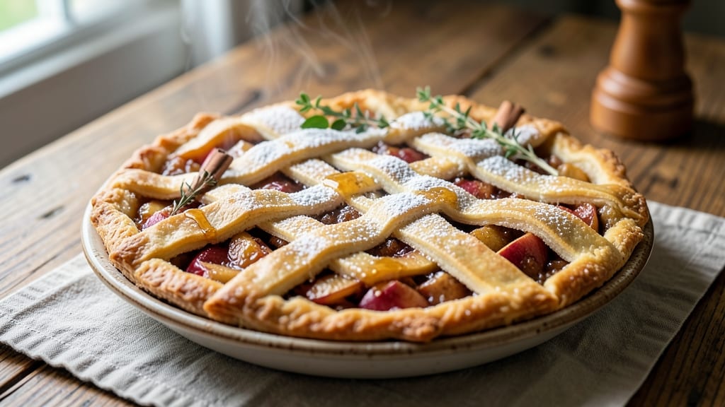 Stay at Home Chef Apple Pie Recipe: Homemade Lattice Crust with Foil-Sealed Vanilla Swirls