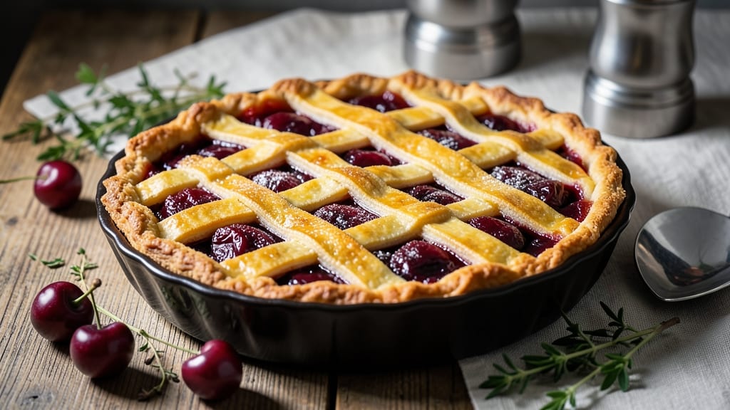 5 Star Cherry Pie Recipe: Deep Purple Filling and Buttery Lattice Crunch
