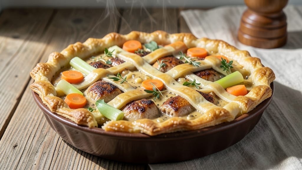 Pub Style Chicken Pot Pie Recipe: Crispy Top, Savory Gravy, One-Dish Magic