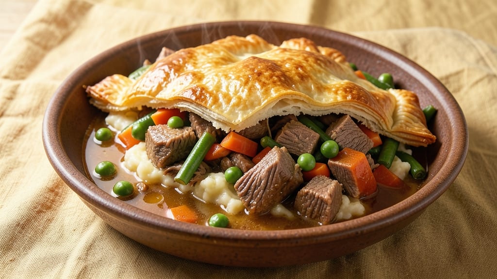 Slow Cooker Beef Pot Pie Recipe: Flaky Crust Locks in Savory Gravy Magic