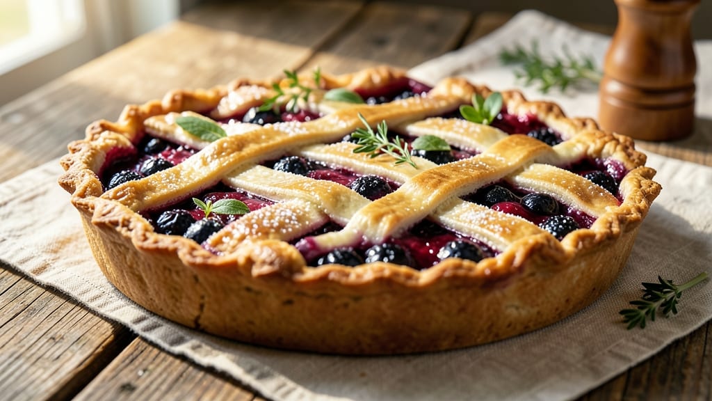 2 Crust Blueberry Pie Recipe: Bubbly Filling Between Two Golden Layers