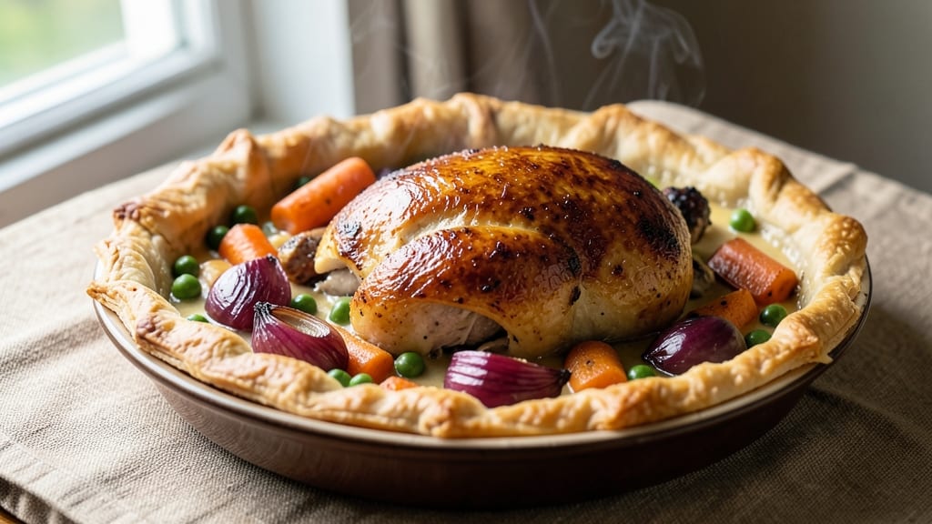 Roasted Chicken Pot Pie Recipe: Savory Gravy and Fluffy Crust in One Bite