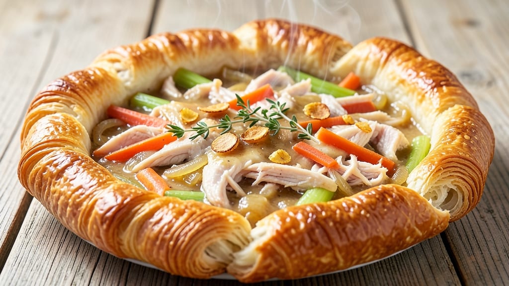 Chicken Pot Pie Recipe With Croissant Crust: Golden Layers That Stay Crispy Through Serving