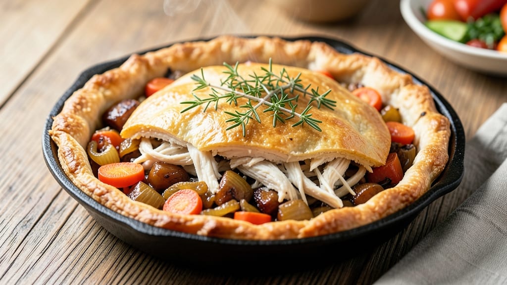 Pot Pie Bake Recipe: Herb-Infused Gravy and Crispy Foil-Sealed Top