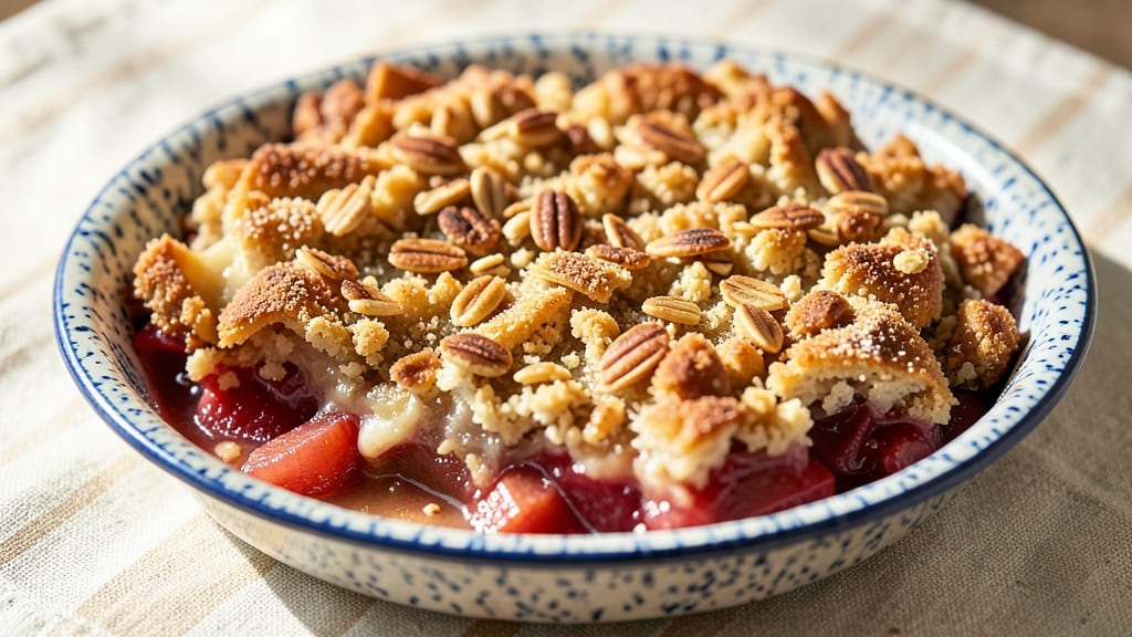 Apple Crisp Recipe Made With Apple Pie Filling: Warm Spice Streusel Over Melty Filling