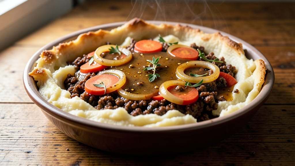 Soul Food Shepherd's Pie Recipe: Mashed Potato Crust Locks in Savory Gravy Heat