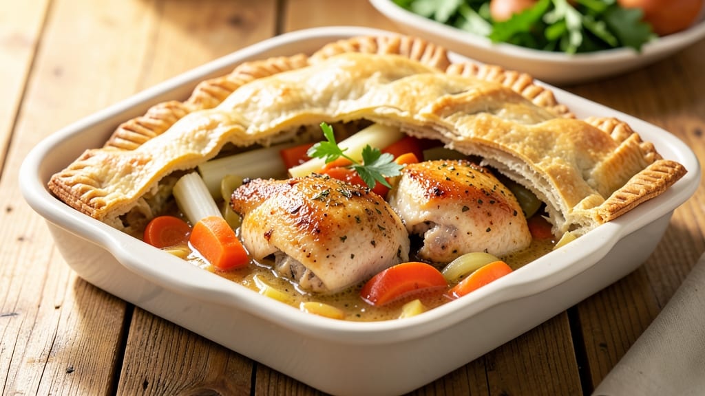 Bisquick Chicken Pot Pie Recipe in 9x13 Pan: One-Pan Gravy-Kissed Crispness