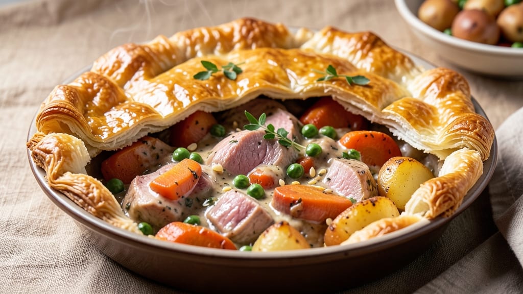 Recipe for Turkey Pot Pie Using Puff Pastry: Golden Crust, Savory Gravy Harmony